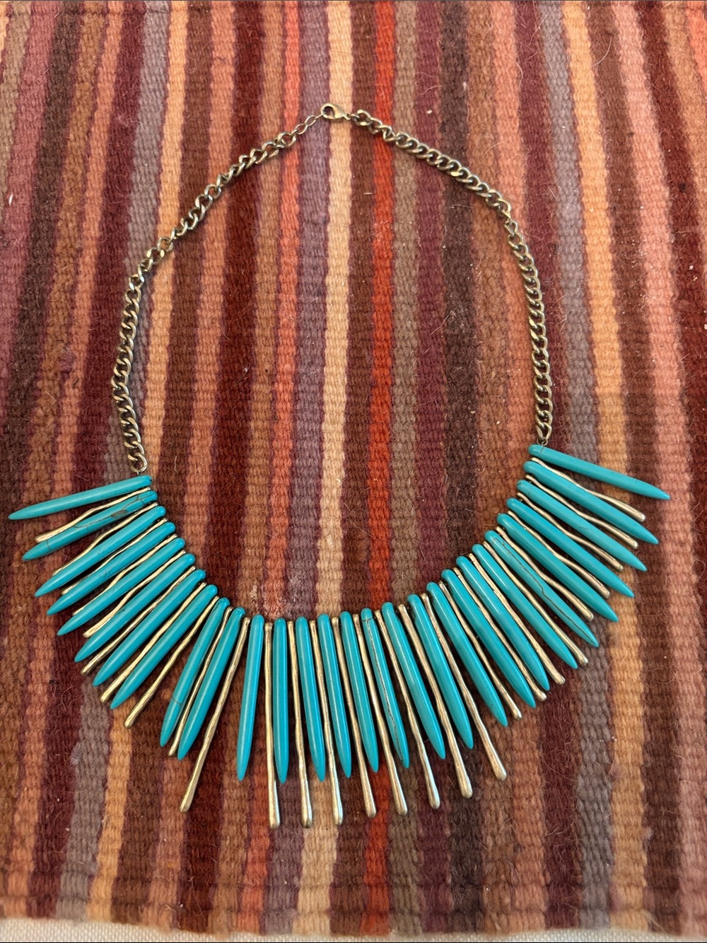 Turquoise Spike Statement Necklace - Women Jewelry
